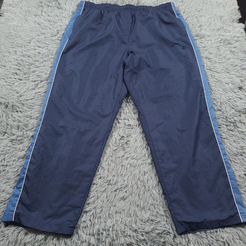 Starter Pants Extra Large Blue Track Windbreaker Warm Up Zip Ankle Y2K Mens